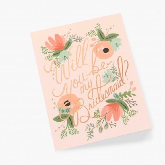 Rifle Paper Co. Blushing Bridesmaid Card -One Card - Picture 2 of 3